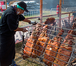 Traditional preparation of pachamanca